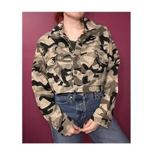 Thalia Sodi Y2K Camo Cropped Jacket